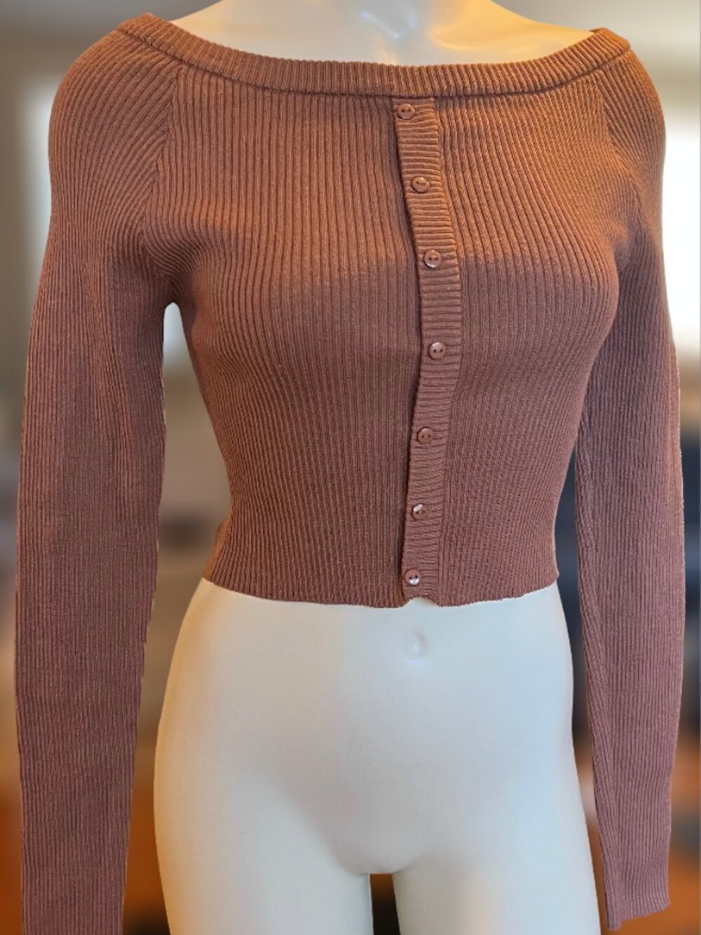 Fitted Ribbed Knit Sweater